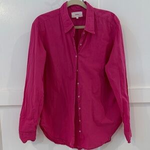 Xirena women’s Bold Fuchsia cotton Button Down Shirt size L
